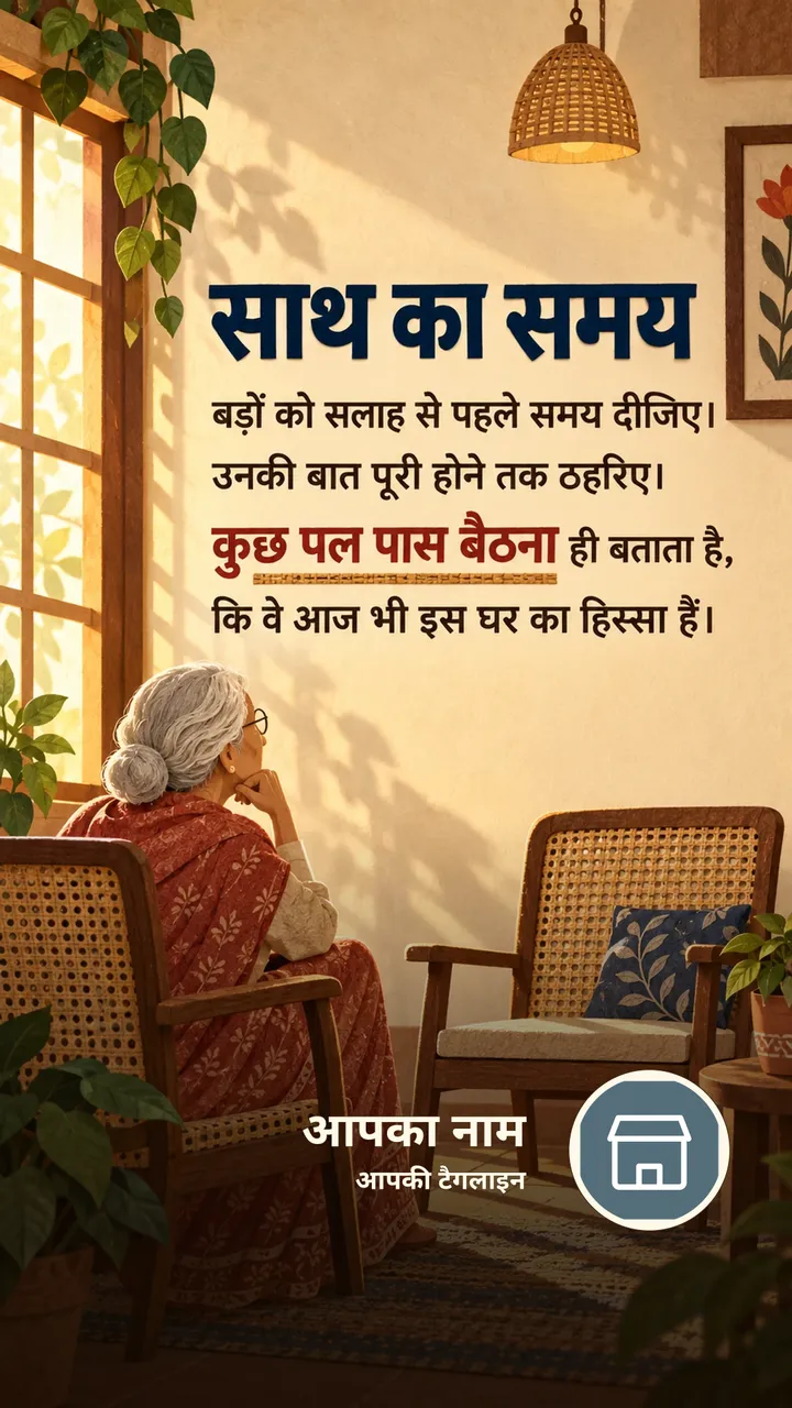 साथ का समय - Suvichar Image, परिवार, माँ