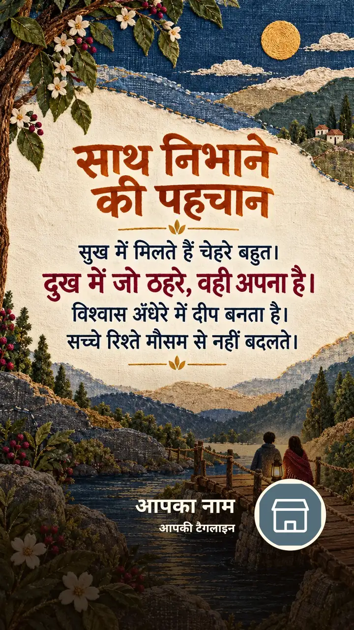 साथ निभाने की पहचान - Suvichar Image, प्रकृति, पहाड़, नदी