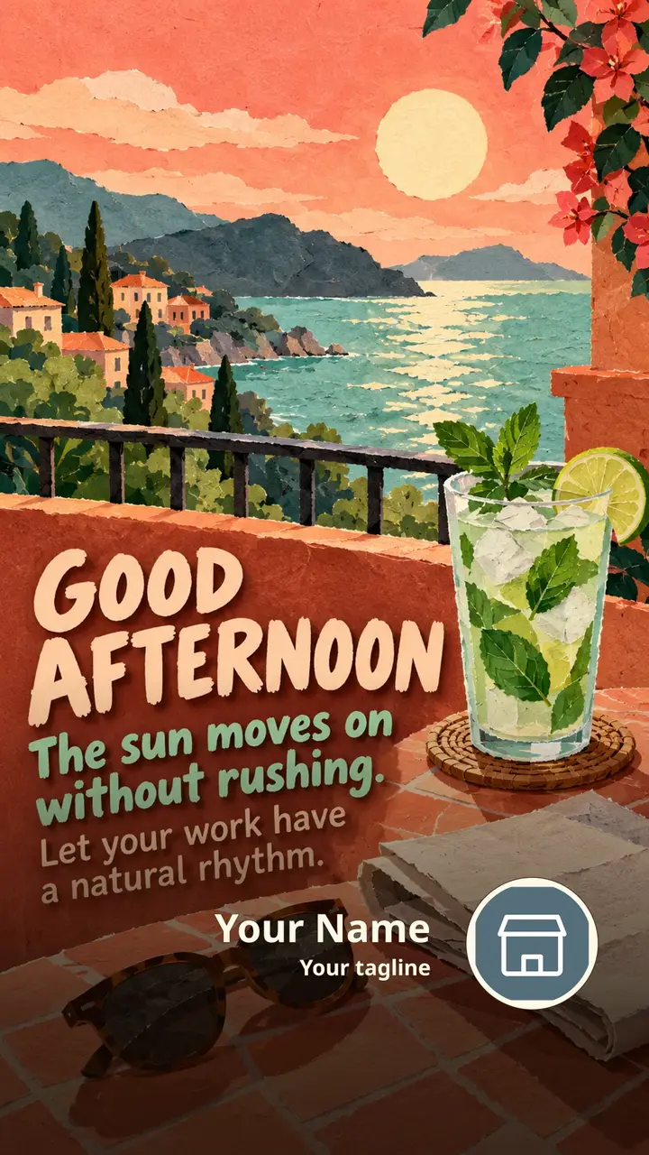 GOOD AFTERNOON - The sun moves on without rushing. - Afternoon Image