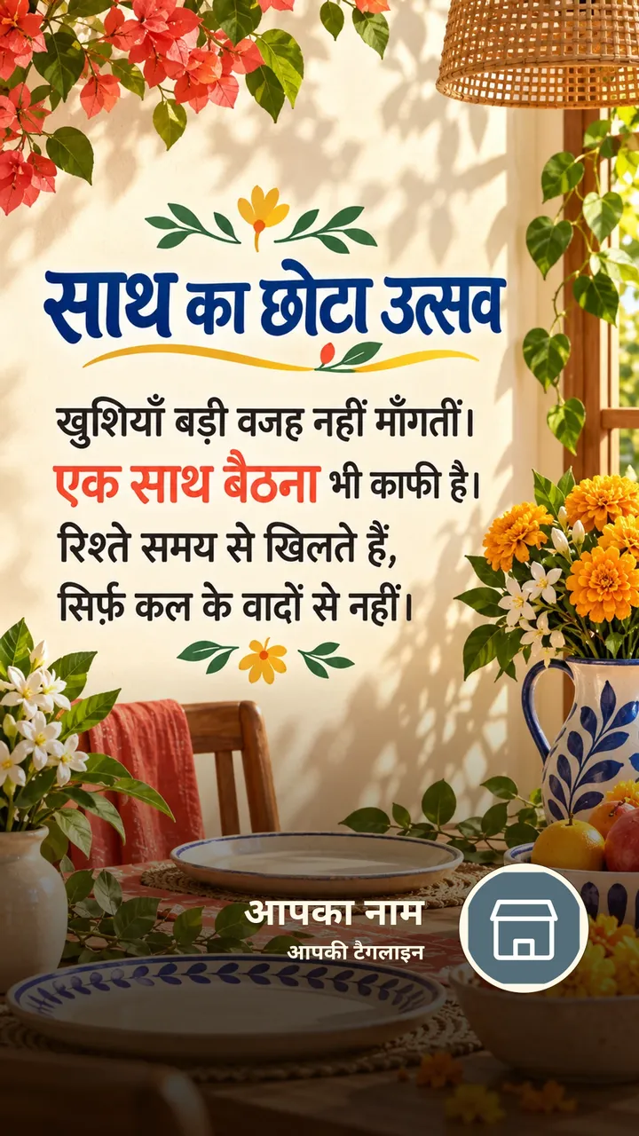साथ का छोटा उत्सव - Suvichar Image, परिवार