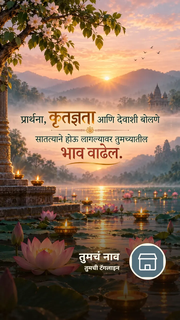 प्रार्थना, कृतज्ञता आणि देवाशी बोलणे - Suvichar Image, कमळ