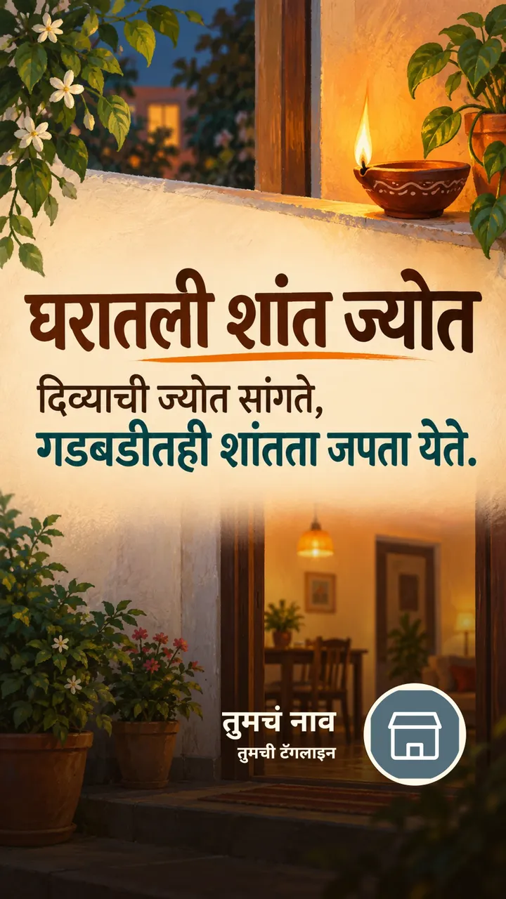 घरातली शांत ज्योत - Suvichar Image, दिवा, कुटुंब