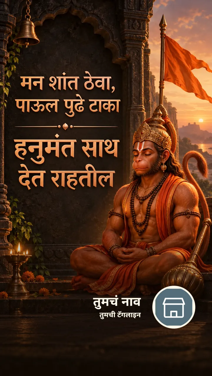 मन शांत ठेवा, पाऊल पुढे टाका - Bhakti Image, हनुमान