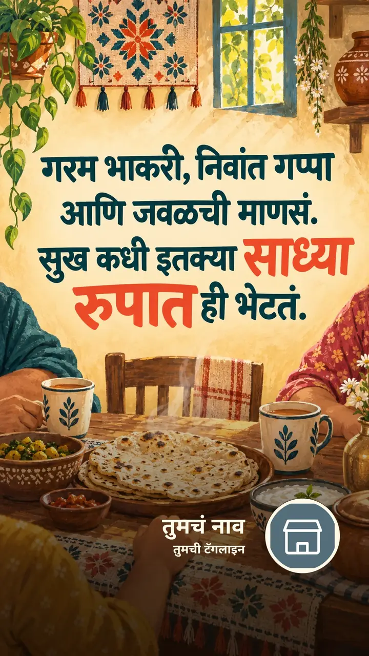 गरम भाकरी, निवांत गप्पा - Suvichar Image, कुटुंब