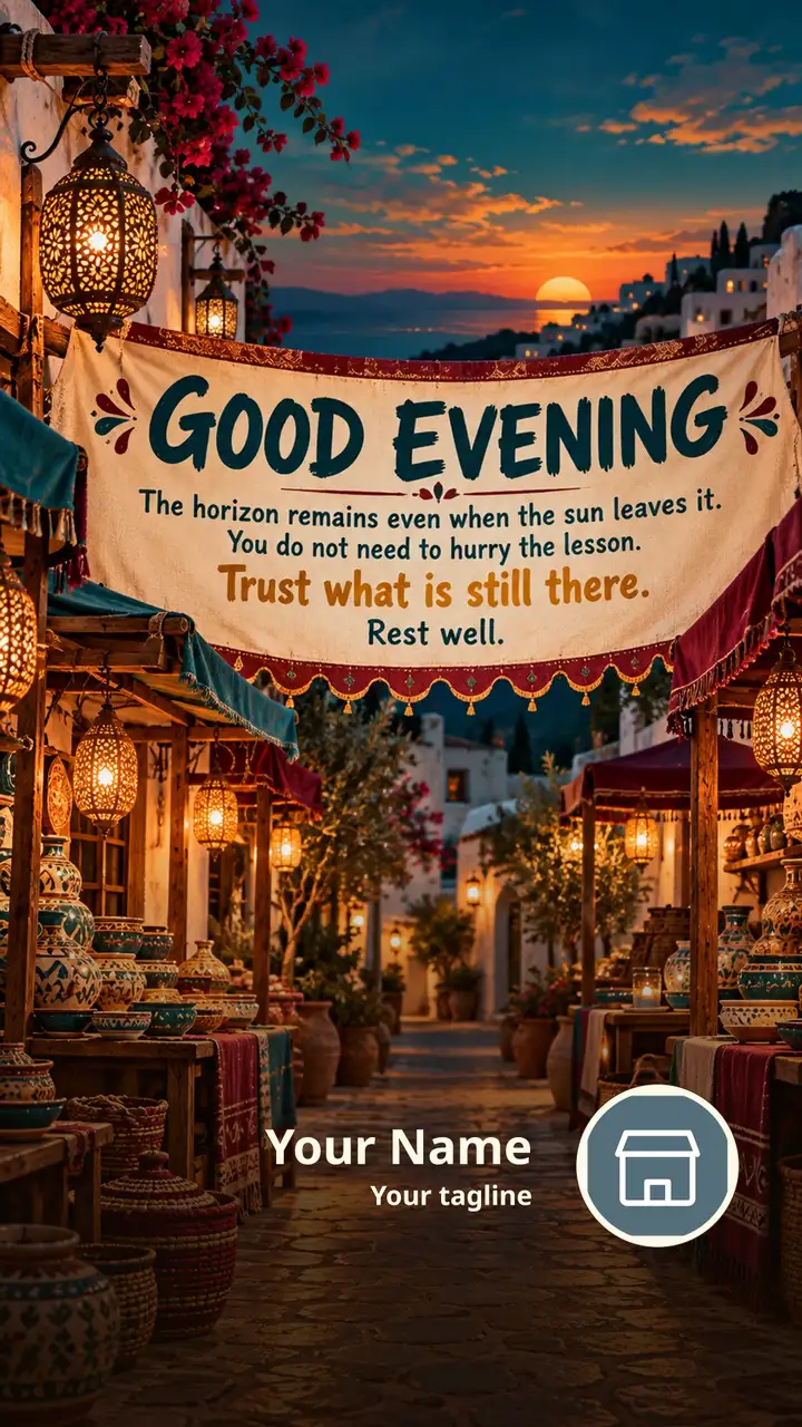 GOOD EVENING - The horizon remains even when the sun leaves it. - Good Evening Image