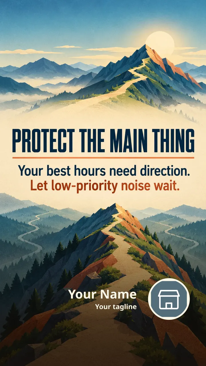 Protect the Main Thing - Motivational Image, Nature, Mountains