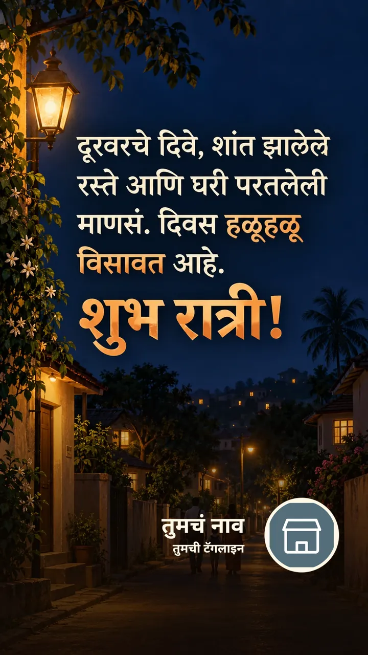 दूरवरचे दिवे, शांत झालेले - Shubh Ratri Image, गाव