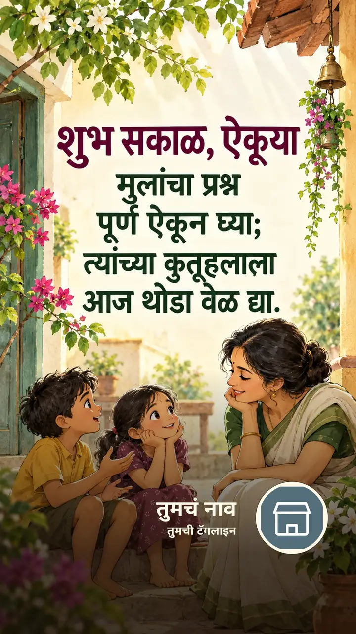 शुभ सकाळ, ऐकूया - Shubh Sakal Image, फुलं, कुटुंब, मुलं