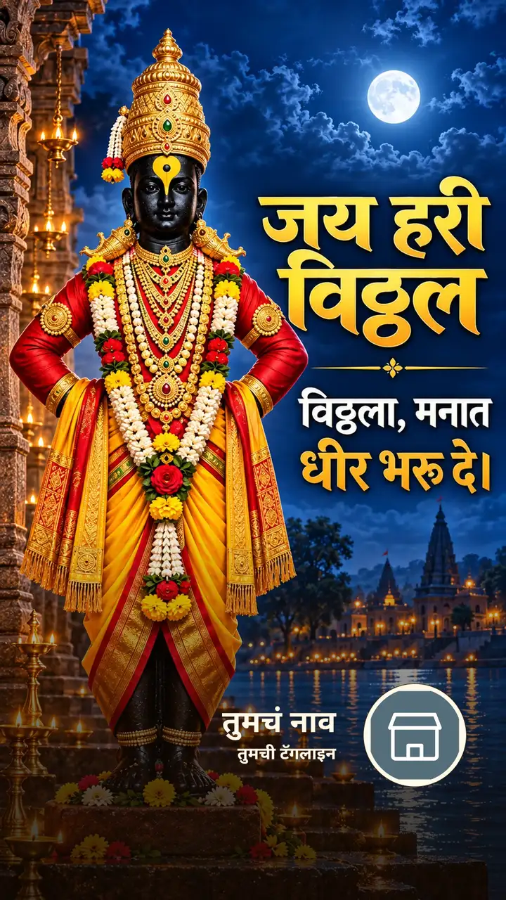 जय हरी विठ्ठल - विठ्ठला, मनात धीर भरू दे। - Bhakti Image, विठ्ठल