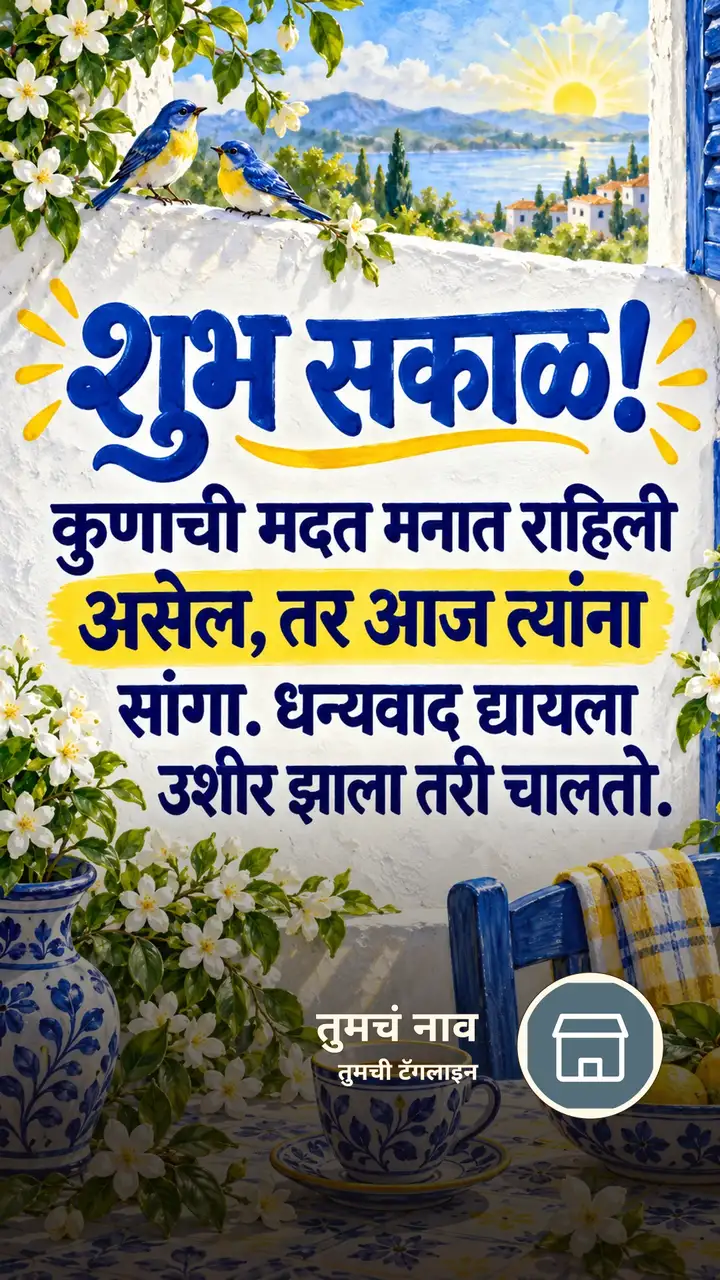 शुभ सकाळ! - कुणाची मदत मनात राहिली - Shubh Sakal Image, फुलं, पक्षी