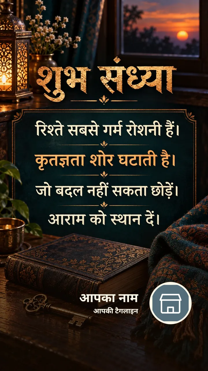शुभ संध्या - रिश्ते सबसे गर्म रोशनी हैं। - कृतज्ञता शोर - Sandhya Image