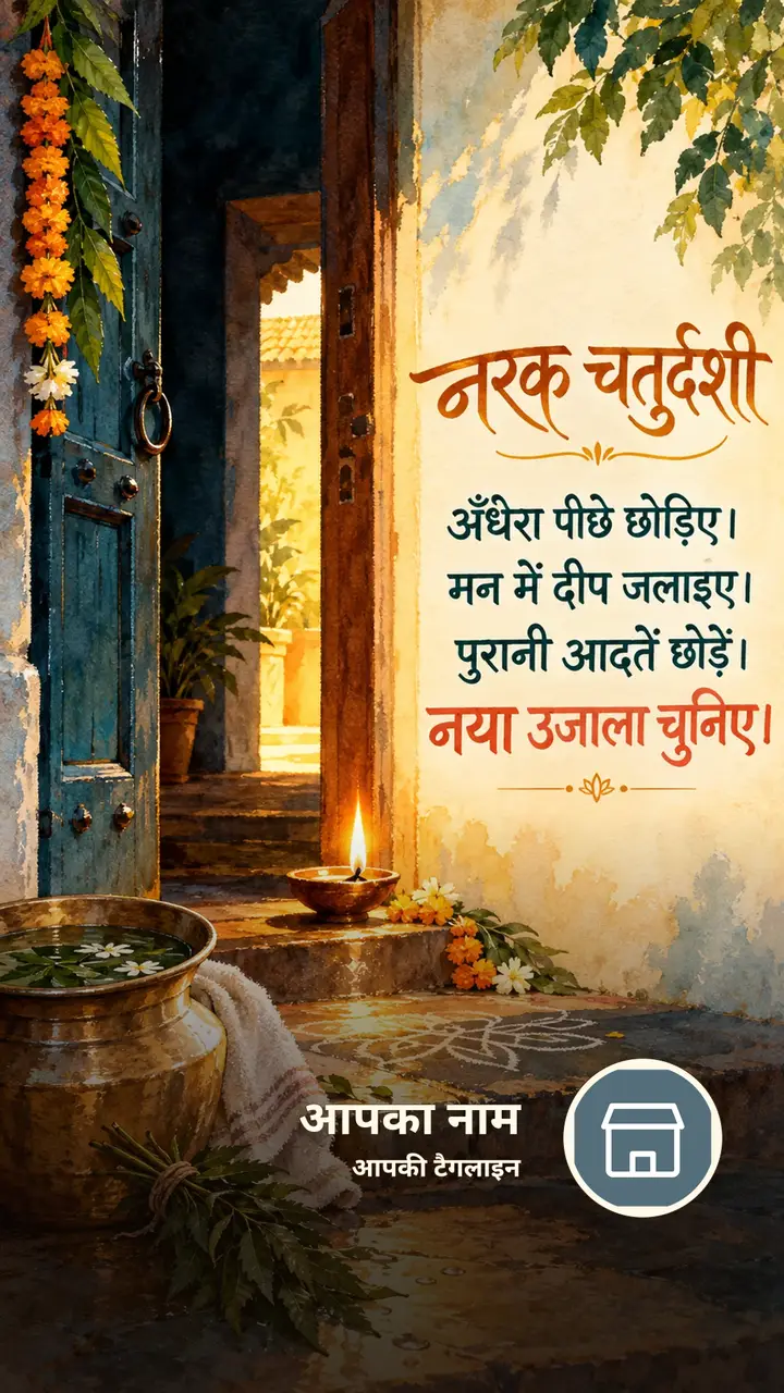 नरक चतुर्दशी - Festival Image, फूल, प्रकृति, दीया