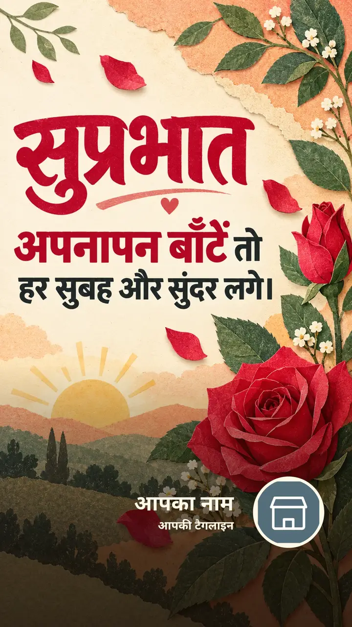 सुप्रभात - अपनापन बाँटें तो - Suprabhat Image, फूल, गुलाब