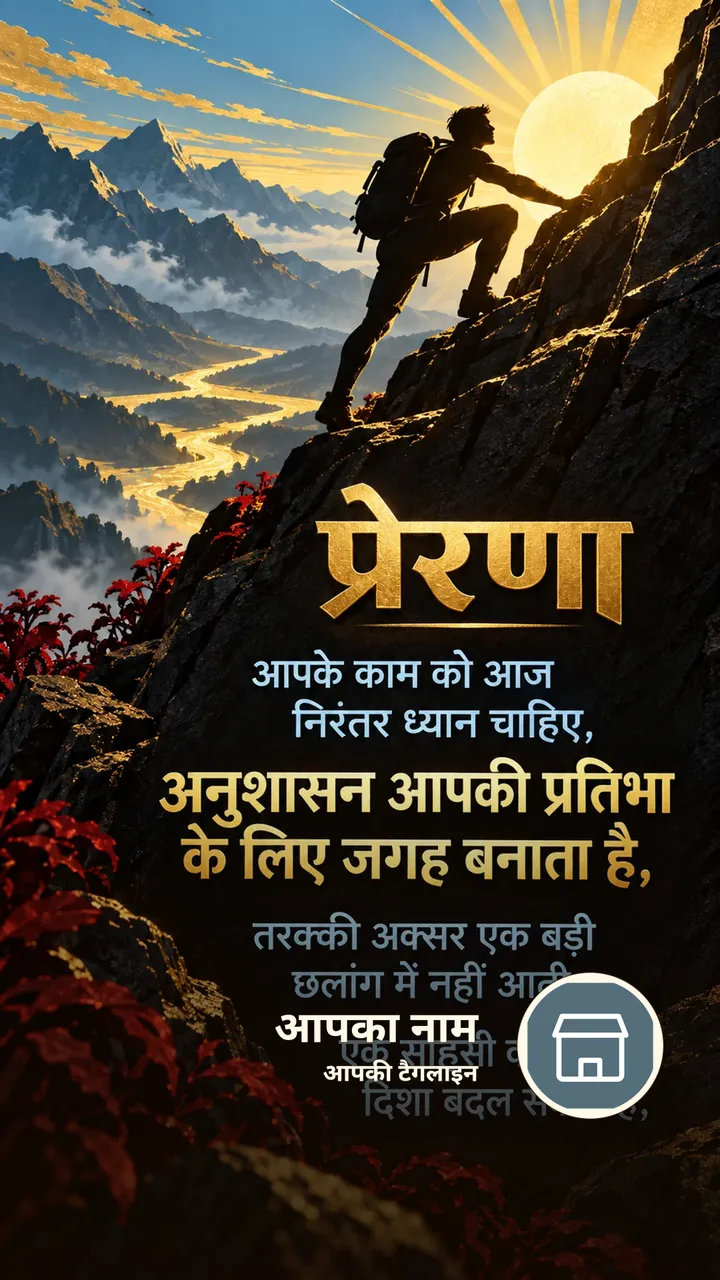 प्रेरणा - आपके काम को आज निरंतर ध्यान चाहिए, - Motivational Image, प्रकृति, पहाड़
