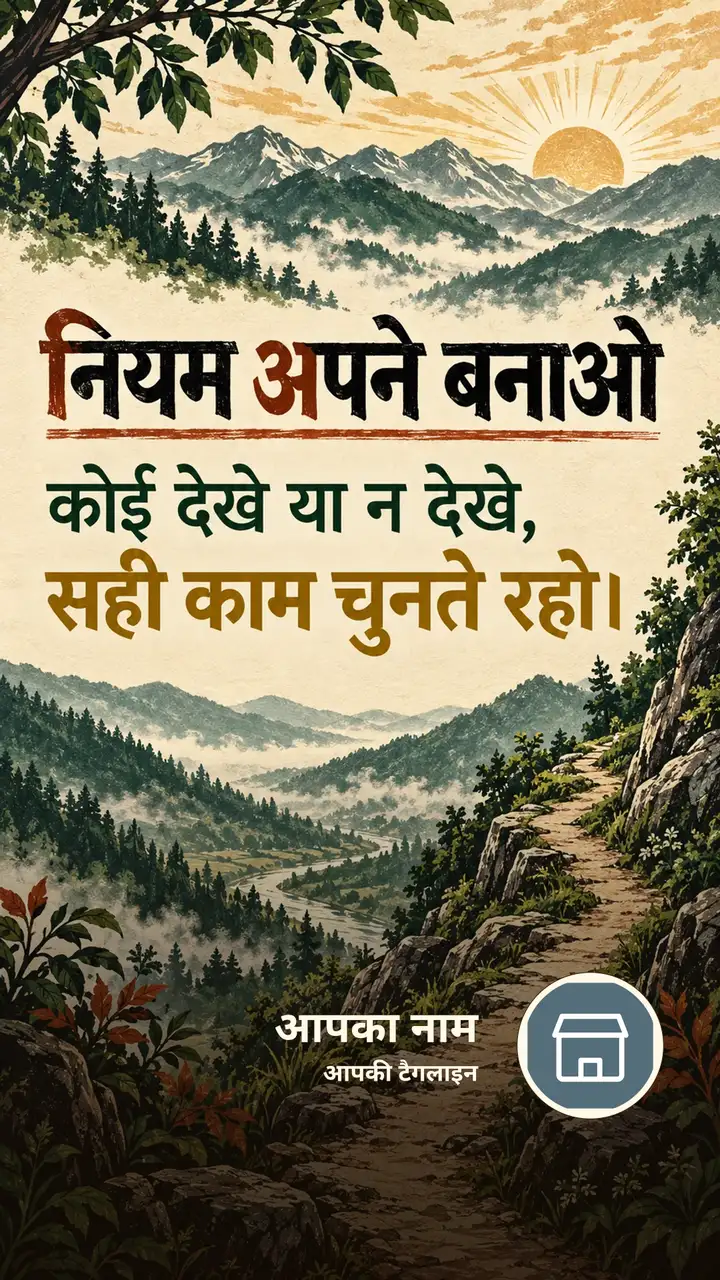 नियम अपने बनाओ - Suvichar Image, प्रकृति