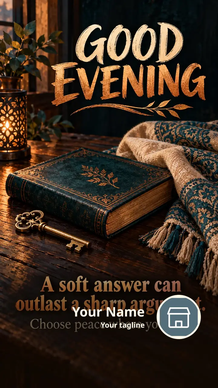 GOOD EVENING - A soft answer can outlast a sharp argument. - Good Evening Image