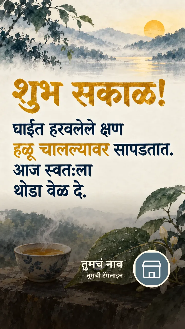 शुभ सकाळ! - घाईत हरवलेले क्षण - Shubh Sakal Image, निसर्ग, चहा