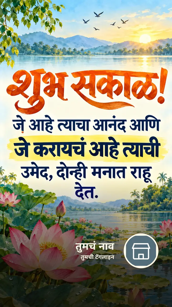 शुभ सकाळ! - जे आहे त्याचा आनंद आणि - Shubh Sakal Image, कमळ, पक्षी