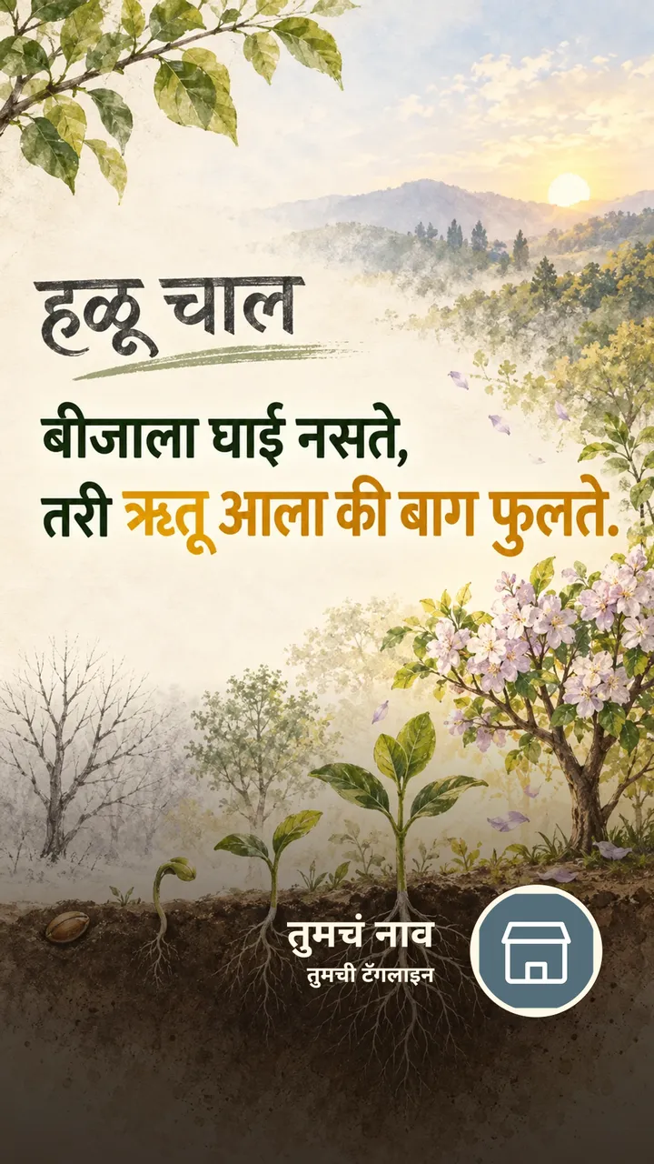 हळू चाल - Suvichar Image, निसर्ग