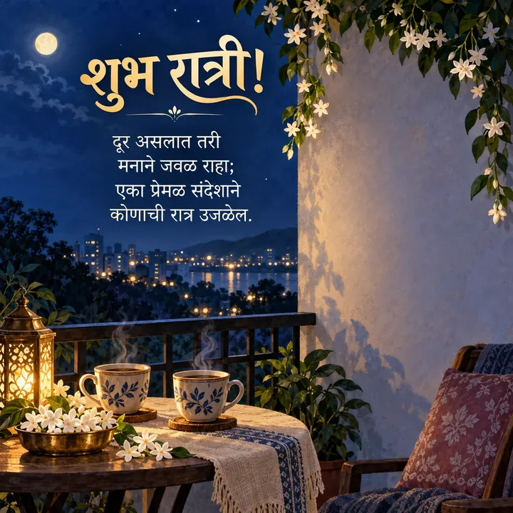 शुभ रात्री! - दूर असलात तरी - Shubh Ratri Image