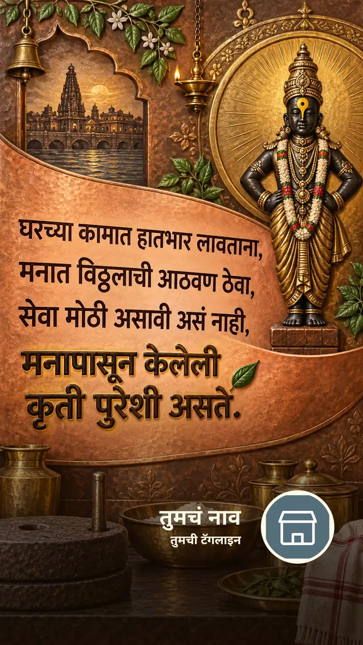 घरच्या कामात हातभार लावताना, - Bhakti Image, विठ्ठल