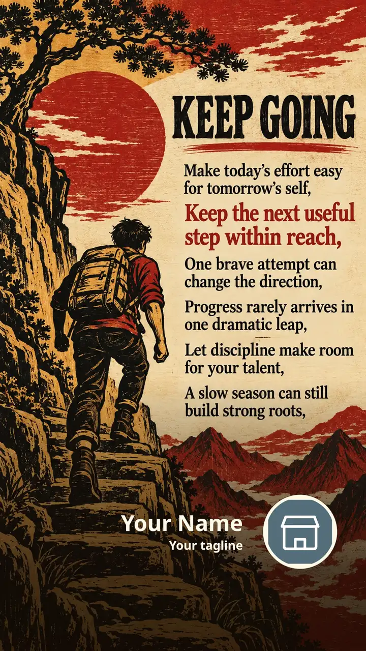 KEEP GOING - Make today's effort easy for tomorrow's self, - Keep the - Motivational Image, Nature, Mountains