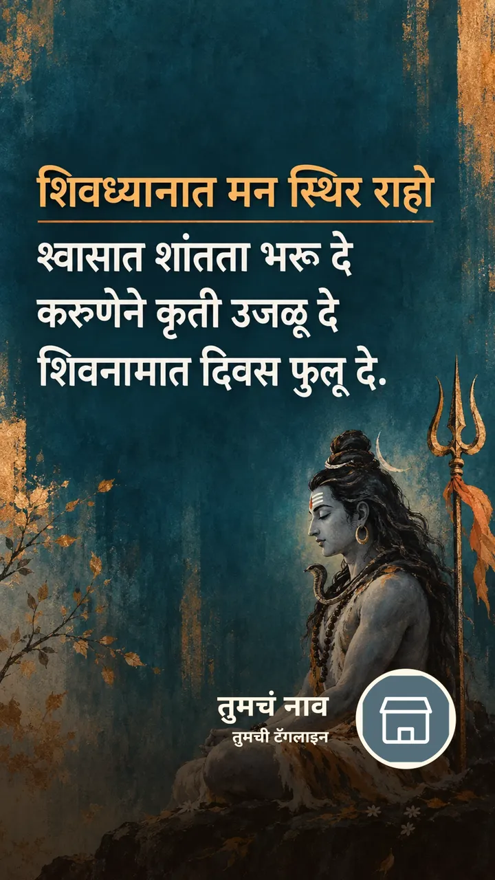 शिवध्यानात मन स्थिर राहो - Bhakti Image, शिव