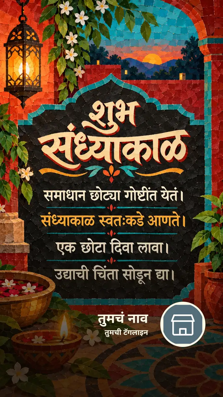 शुभ संध्याकाळ - समाधान छोट्या गोष्टींत येतं। - संध्याकाळ स्वतःकडे - Sandhyakal Image