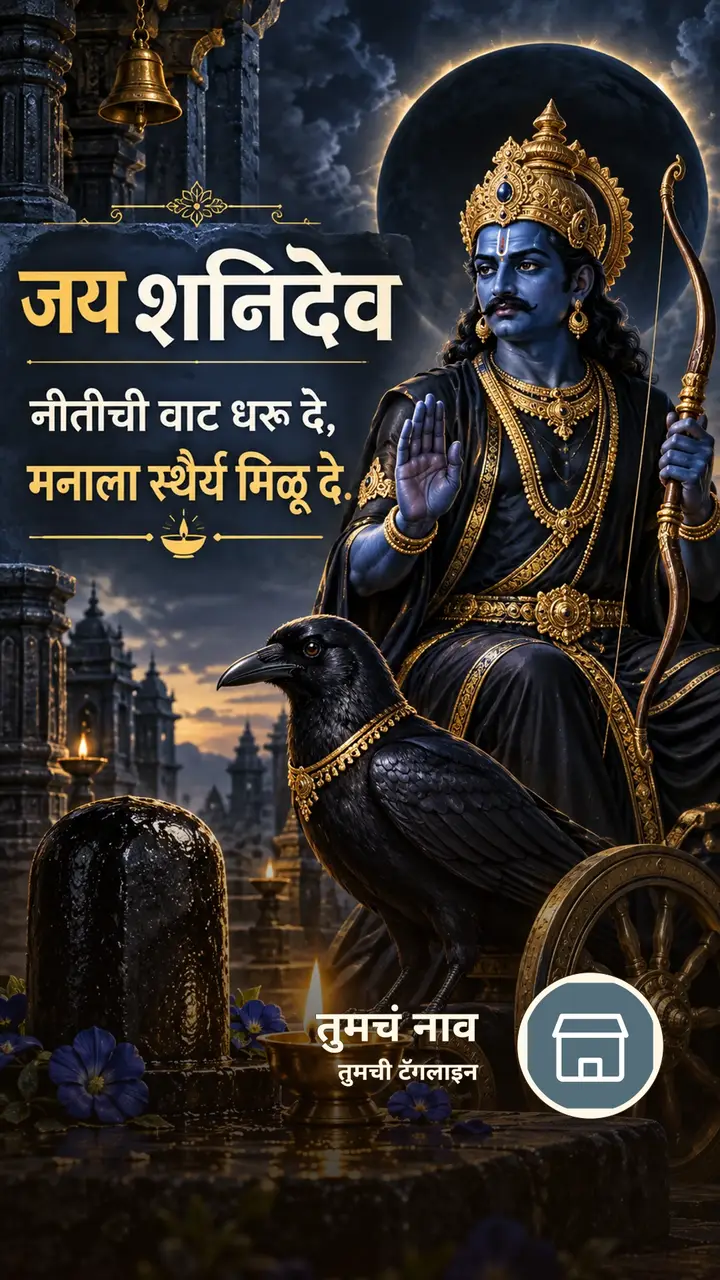 जय शनिदेव - नीतीची वाट धरू दे, - Bhakti Image, फुलं, दिवा, शनिदेव