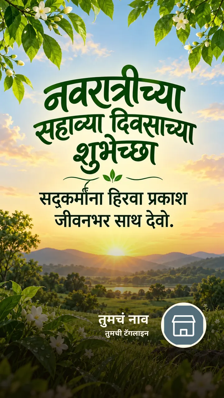 नवरात्रीच्या सहाव्या दिवसाच्या शुभेच्छा - Festival Image, फुलं, निसर्ग