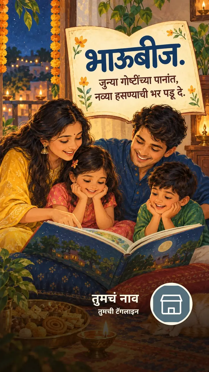 भाऊबीज. - जुन्या गोष्टींच्या पानांत, - Festival Image, फुलं, दिवा, कुटुंब
