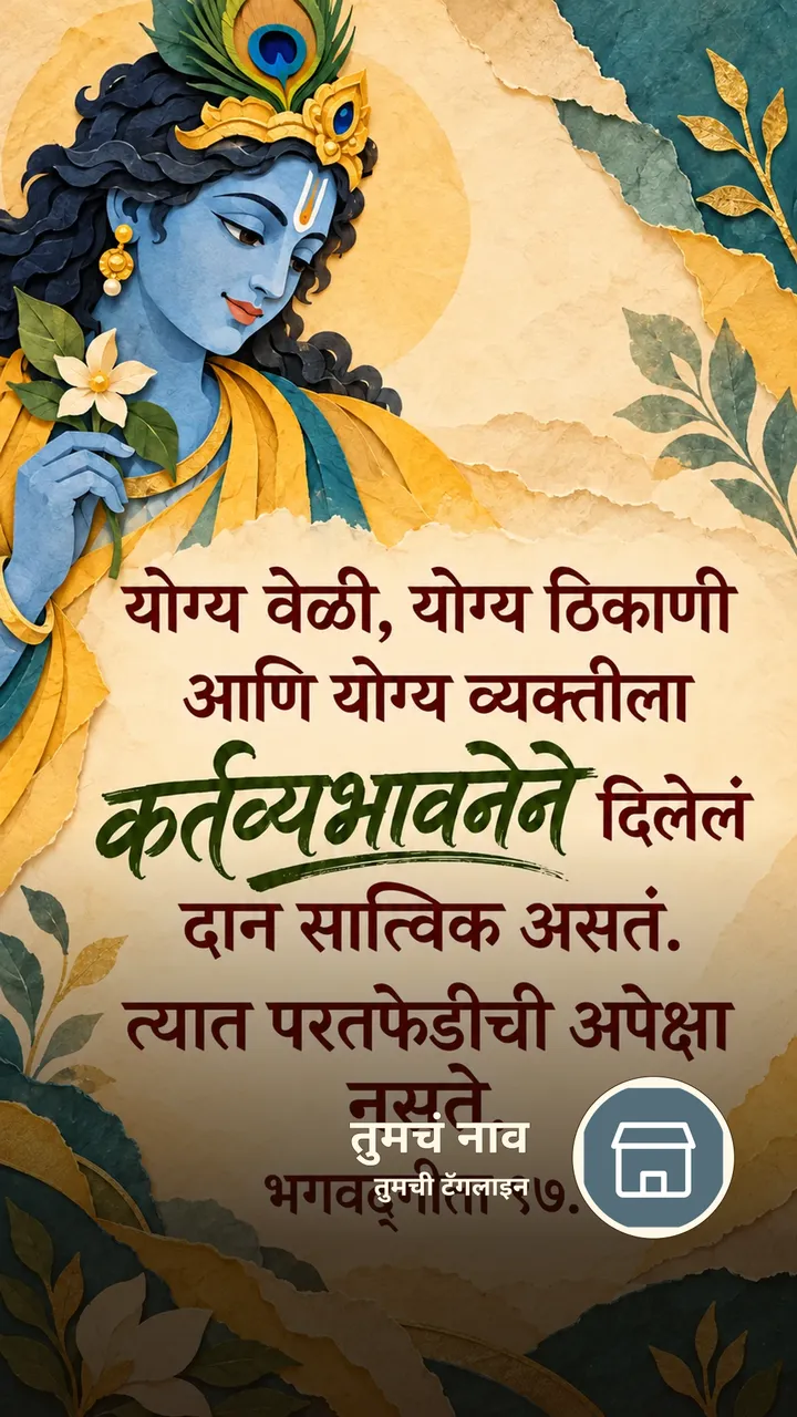 योग्य वेळी, योग्य ठिकाणी आणि योग्य - Bhakti Image, कृष्ण