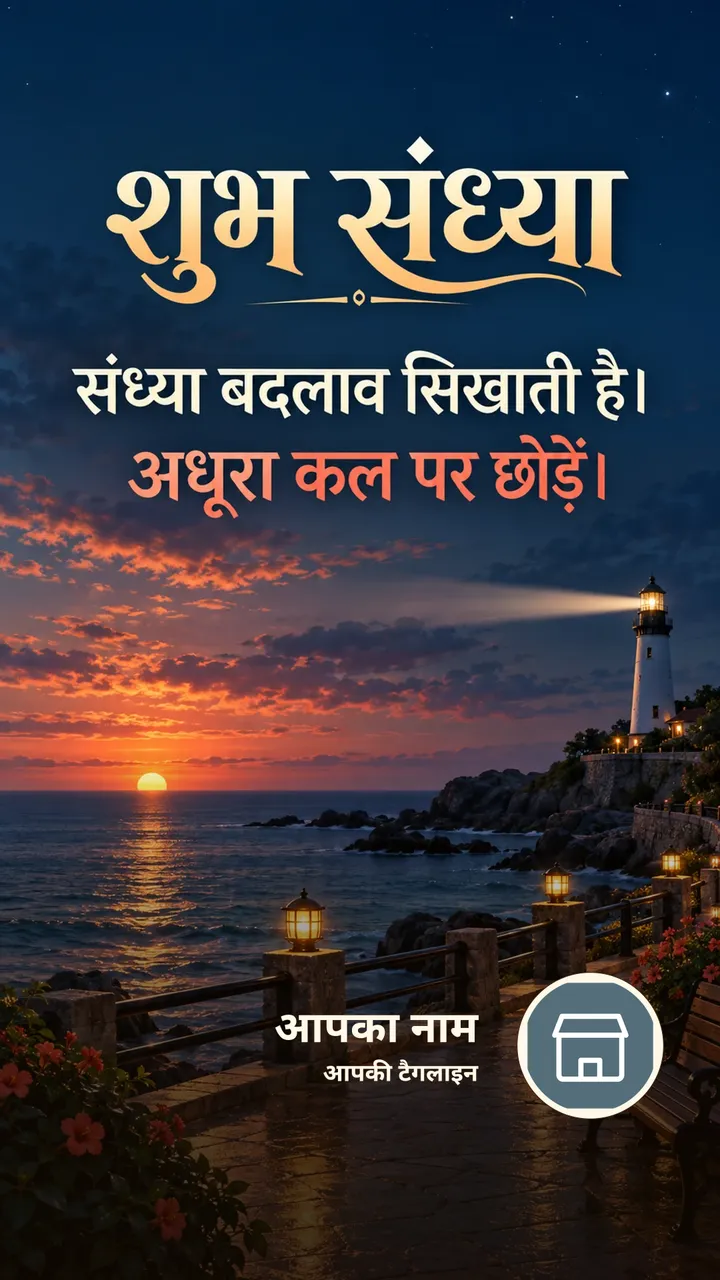 शुभ संध्या - संध्या बदलाव सिखाती है। - अधूरा कल पर - Sandhya Image