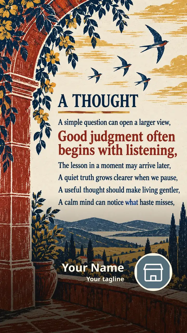 A THOUGHT - A simple question can open a larger view, - Good judgment - Quote Image, Lotus, Nature
