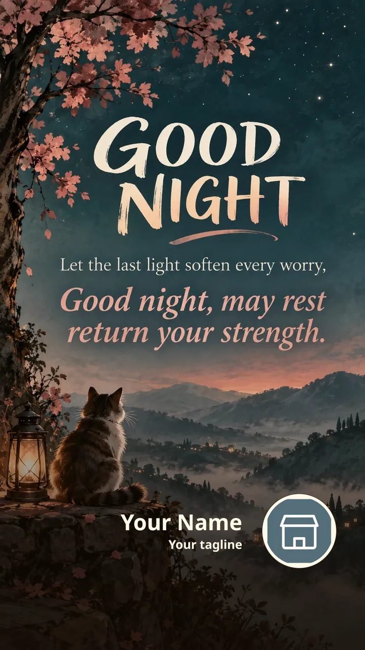 GOOD NIGHT - Let the last light soften every worry, - Good night, may - Good Night Image, Moon, Stars, Candle