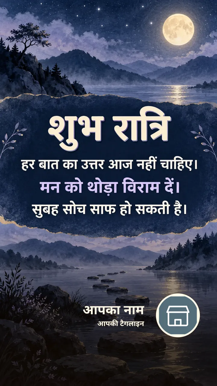 शुभ रात्रि - हर बात का उत्तर आज नहीं चाहिए। - Shubh Ratri Image, प्रकृति, चाँद, तारे