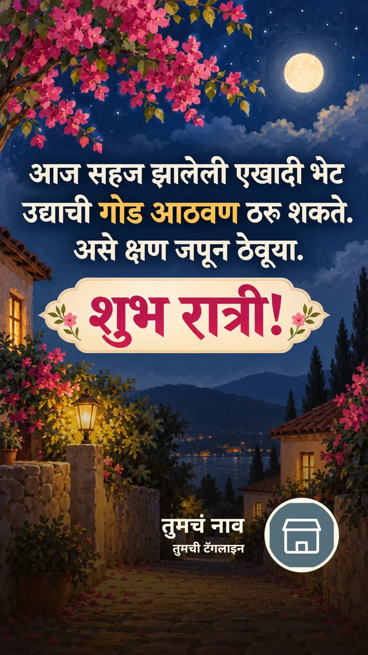 आज सहज झालेली एखादी भेट - Shubh Ratri Image, फुलं, मेणबत्ती, गाव