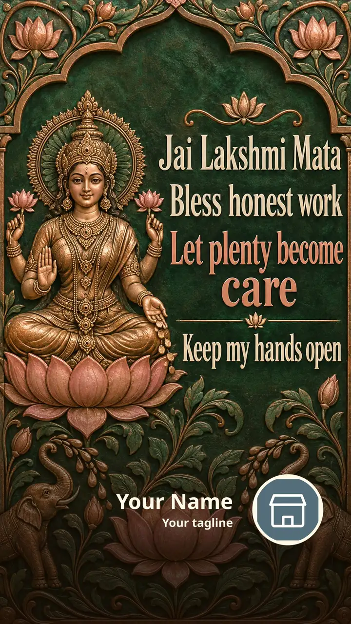 Jai Lakshmi Mata - Devotional Image, Lotus, Lakshmi