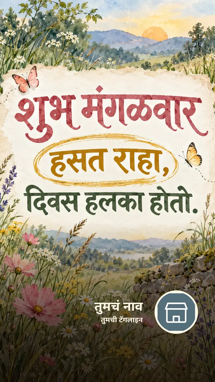 शुभ मंगळवार - हसत राहा, - दिवसभराच्या शुभेच्छा Image, फुलं, निसर्ग, फुलपाखरू