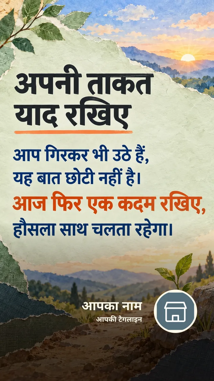 अपनी ताकत याद रखिए - Motivational Image, प्रकृति