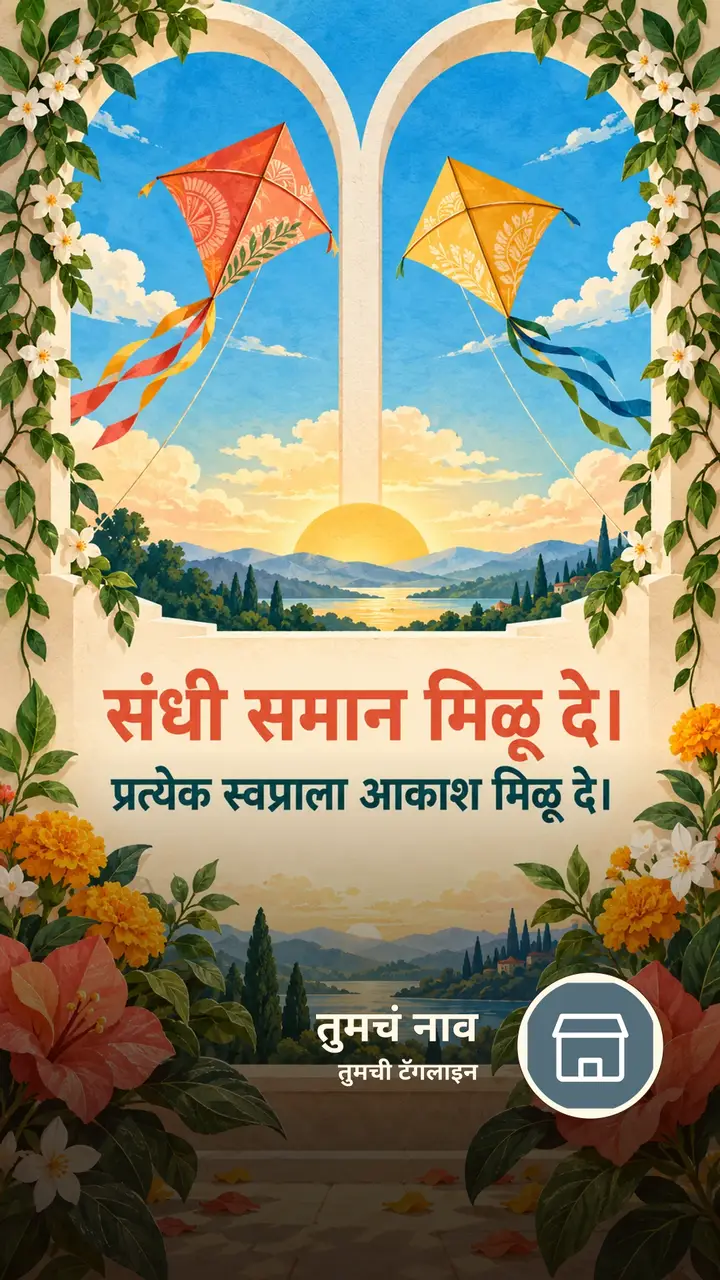 संधी समान मिळू दे। - Festival Image, फुलं, आकाश