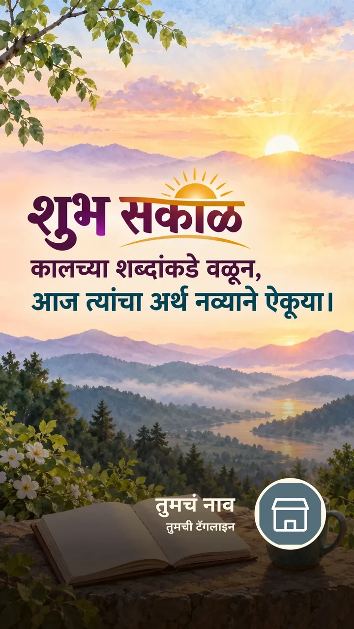 शुभ सकाळ - कालच्या शब्दांकडे वळून, - Shubh Sakal Image, सूर्योदय, निसर्ग, डोंगर
