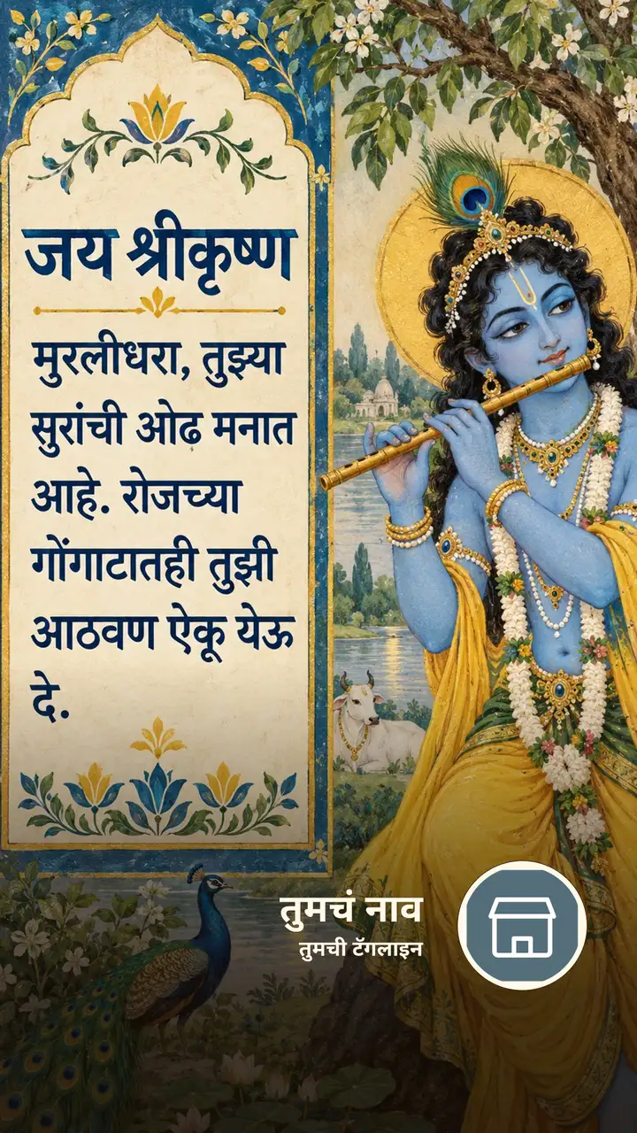 जय श्रीकृष्ण - मुरलीधरा, तुझ्या - Bhakti Image, कृष्ण