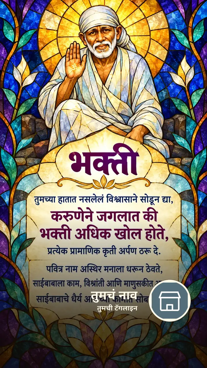 भक्ती - तुमच्या हातात नसलेलं विश्वासाने सोडून द्या, - करुणेने जगलात - Bhakti Image, फुलं, दिवा, साईबाबा