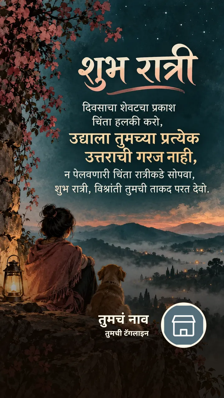 शुभ रात्री - दिवसाचा शेवटचा प्रकाश चिंता हलकी करो, - Shubh Ratri Image, चंद्र, चांदण्या, मेणबत्ती