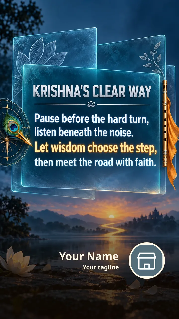KRISHNA'S CLEAR WAY - Devotional Image, Krishna