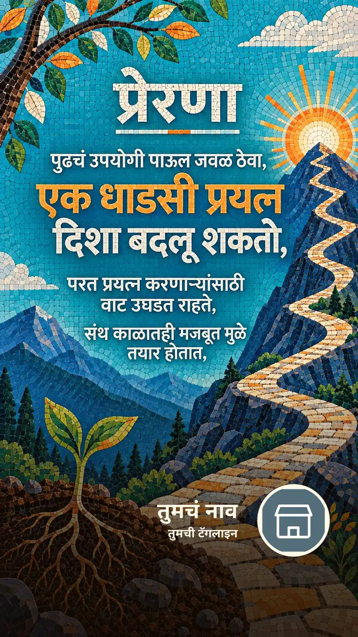 प्रेरणा - पुढचं उपयोगी पाऊल जवळ ठेवा, - एक धाडसी प्रयत्न दिशा बदलू - Motivation Image, निसर्ग, डोंगर