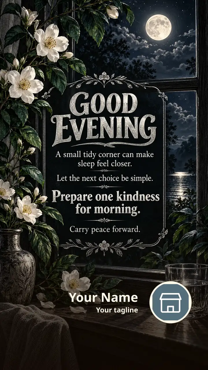 GOOD EVENING - A small tidy corner can make sleep feel closer. - Good Evening Image