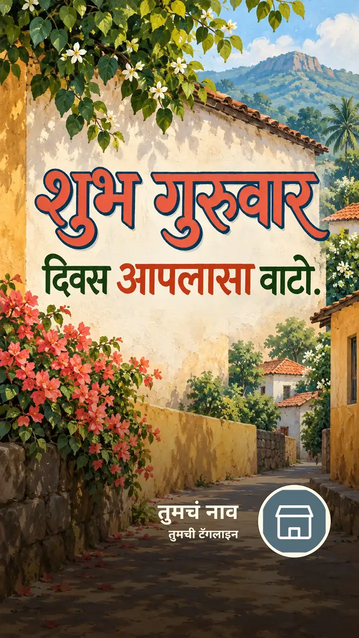 शुभ गुरुवार - दिवस आपलासा वाटो. - दिवसभराच्या शुभेच्छा Image, फुलं, निसर्ग, डोंगर, गाव