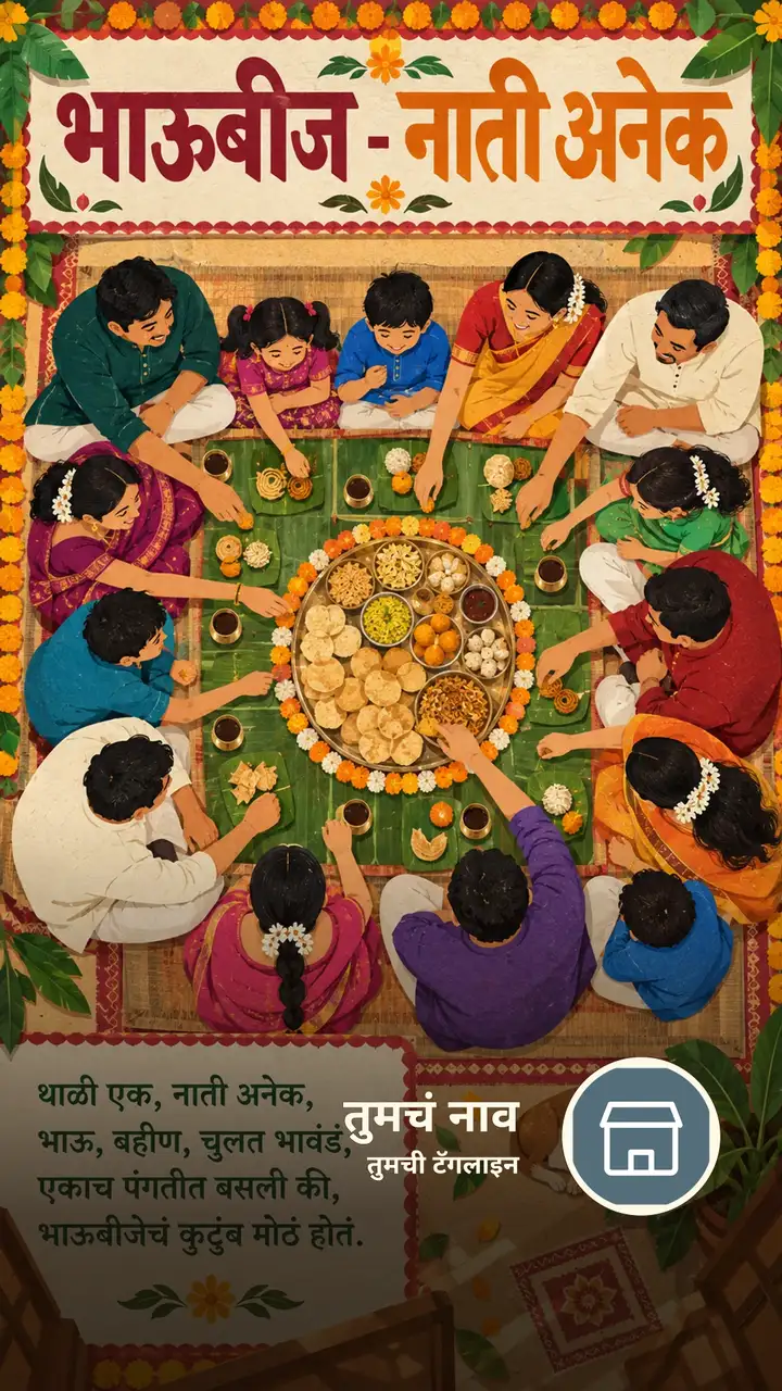 भाऊबीज - नाती अनेक - Festival Image, फुलं, दिवा, कुटुंब, मित्र